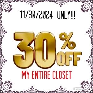 30% OFF ALL ITEMS!! 11/30/2024 ONLY❗️